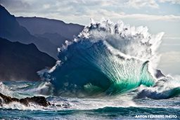 Giant crashing blue wave