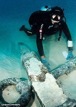 Diver finds sunken anchor