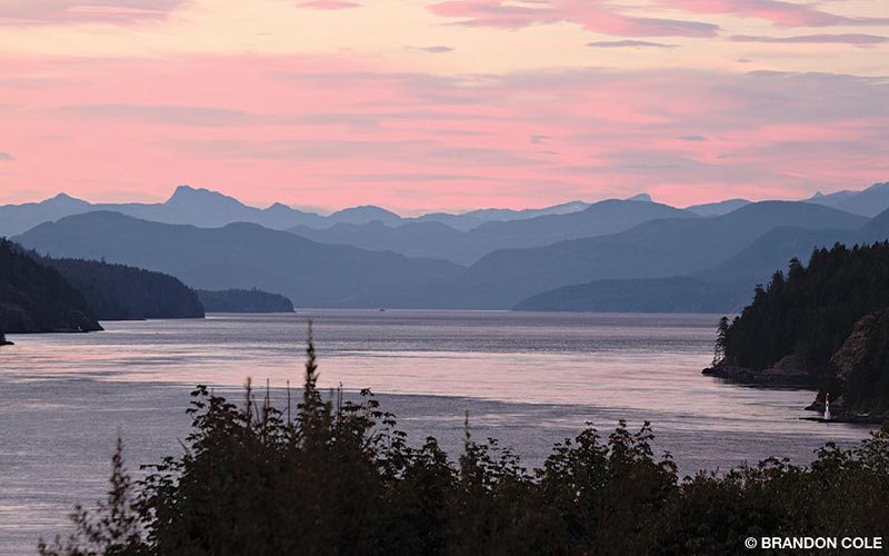 Vancouver Island, British Columbia at sunset