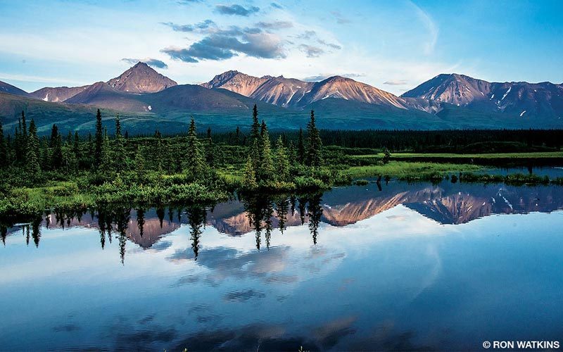 A scenic mountain lake in Alaska