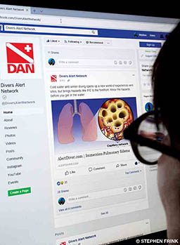 A user scans through the DAN Facebook page for helpful information.