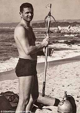 Austin at the first UCB dive class in Carmel, California, in 1967