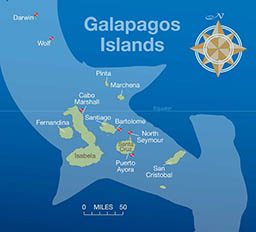 A map of the Galapagos Islands