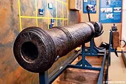 This cannon is from one of the 15 American gunboats destroyed in the Battle of Valcour Island.