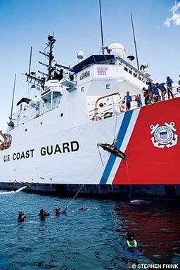 A U.S. Coast Guard boat