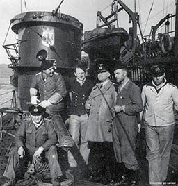 The crew of U-576 by the boat’s conning tower