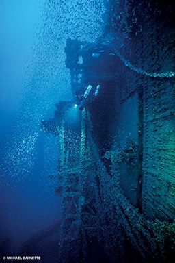 Diver shines light on Britannic shipwreck