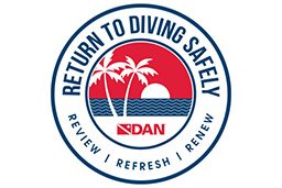 A logo showing the text return to diving