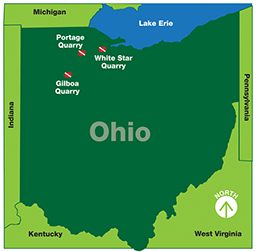 A map of Ohio shows three dive sites located in the northwest side of the state
