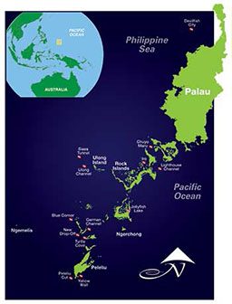 Illustrated map of Palau