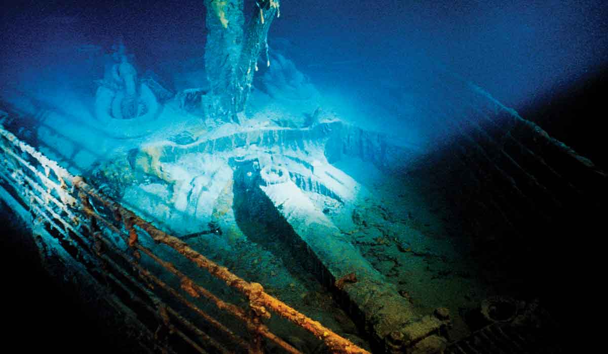 The bow of the sunken RMS Titanic