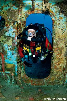 Safely entering a shipwreck requires specialized equipment and training.