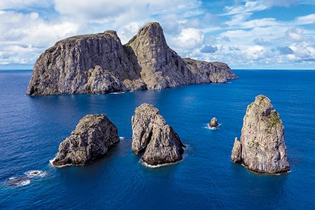 The Three Musketeers islets are off the northwest corner of Malpelo.