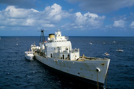 In November 1987 the 327-foot (100-meter) USCG cutters Duane