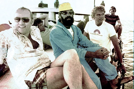 U.S. Ambassador Samuel Lewis joins the film production team, which includes director Eli Cohen, cinematographer Chuck Nicklin, and producer Dan Arazi.