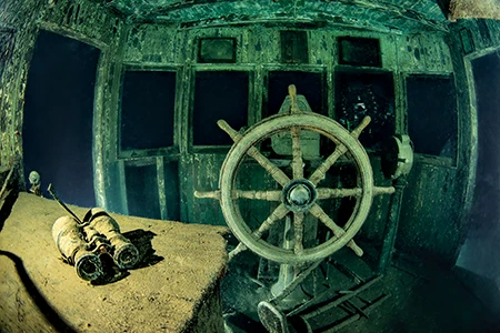 The pilot house of the Judge Hart