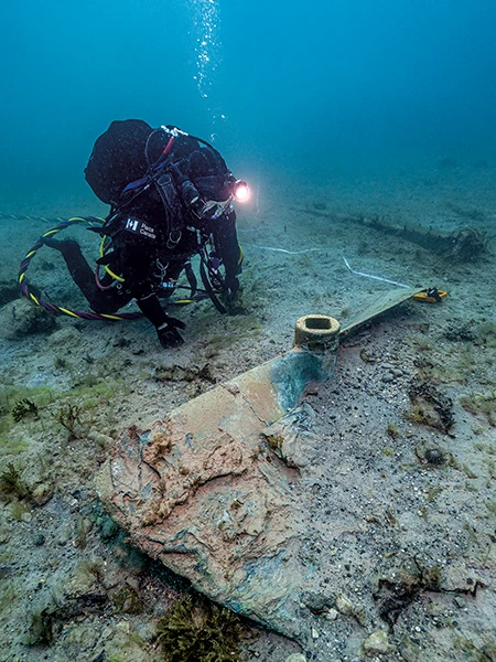 Joe Boucher documents one of Erebus’ propellers.