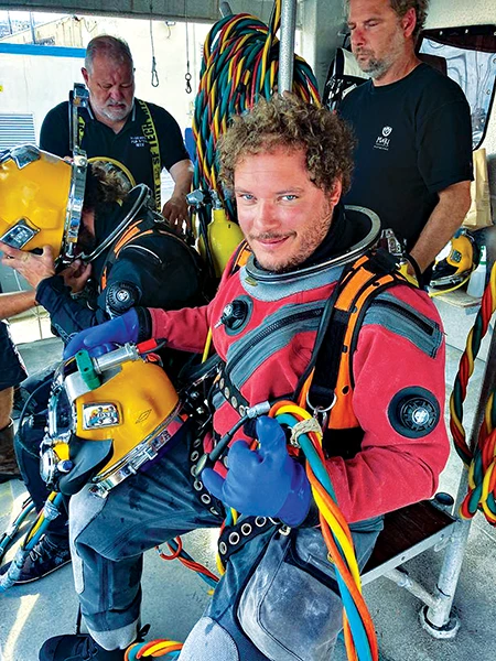 Dugrenot undergoes scientific diver training in France.