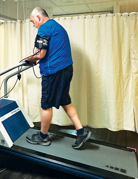 Corbin on exercise treadmill