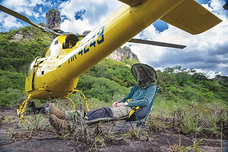 Peschak used helicopters to explore remote rivers in the Amazon’s wild mountainous headwaters