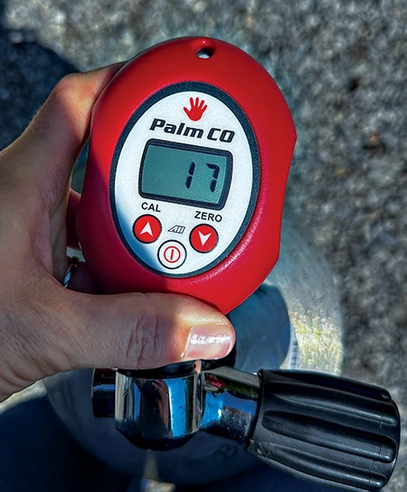Carbon monoxide readings in scuba cylinders should ideally be zero.