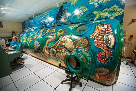Hyperbaric chamber at Mariners Hospital in Tavernier, Florida.